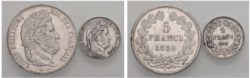 FRANCIA - LUIGI FILIPPO D'ORLEANS (1830-1848) - 5 Franchi 1839 B (Rouen), il lotto con Franco 1847 A (Parigi).