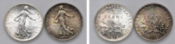 FRANCIA - TERZA REPUBBLICA (1871-1940) - Lotto due esemplari 1 franco 1916 e 1917, Parigi.