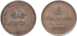 FRANCESCO I D'ASBURGO-LORENA (1815-1835) - Centesimo 1822, Milano.