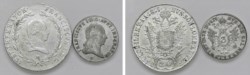 FRANCESCO I D'ASBURGO-LORENA, monetazione per l'Impero (1815-1835) - Lotto due monete da 3 Kreuzer e 20 Kreuzer.