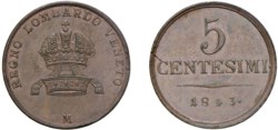FERDINANDO I D'ASBURGO-LORENA (1835-1848) - 5 centesimi 1843, Milano.