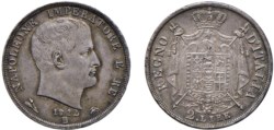 BOLOGNA - NAPOLEONE I, Re d'Italia (1805-1814) - 2 lire 1812, puntali sagomati.