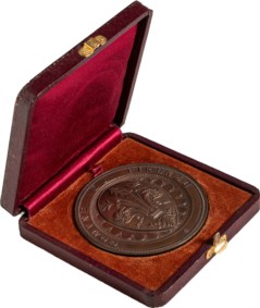 FIRENZE - Medaglia a Paolo Toscanelli e Amerigo Vespucci, 1898, in astuccio coevo.
