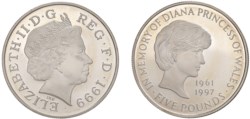 GRAN BRETAGNA - ELISABETTA II (1952-2022) - 5 Pounds 1999.