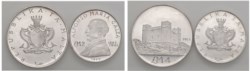 MALTA - Lotto due monete da 2 e 4 Pounds, 1975.