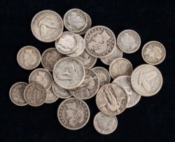 STATI UNITI D'AMERICA - Lotto di 27 monete in argento (Quarter Dollar e Barber Dime), senza ripetizioni.