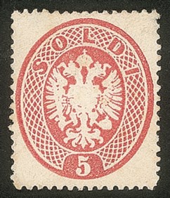 Antichi Stati Italiani - Lombardo Veneto - 1863 s.5 rosa (38)