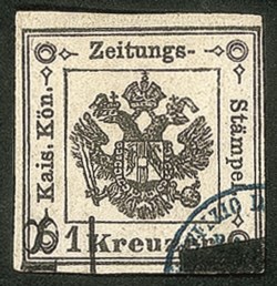Antichi Stati Italiani - Lombardo Veneto - 1858 - Segnatasse Giornali - 1 kreuzer nero (2)