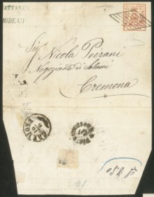 Antichi Stati Italiani - Parma - Lettera incompleta affrancata con c.15 vermiglio (9)