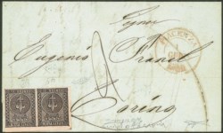 Antichi Stati Italiani - Parma - 1852 PIACENZA 1 GIUGNO - Lettera indirizzata a Torino