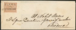 Antichi Stati Italiani - Parma - Lettera con c.15 vermiglio