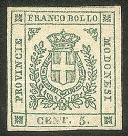 Antichi Stati Italiani - Modena - 1859 Governo Provvisorio c.5 verde (12)