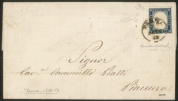 Antichi Stati Italiani - Parma - Lettera con Sardegna c.20 azzurro scuro