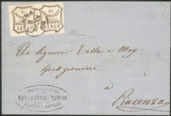 Antichi Stati Italiani - Parma - Lettera con coppia c.10 bruno