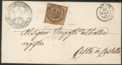 Antichi Stati Italiani - Stato Pontificio - Lettera affrancata con 3 baj (4)