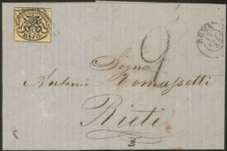 Antichi Stati Italiani - Stato Pontificio - Lettera affrancata con 3 baj (4A)