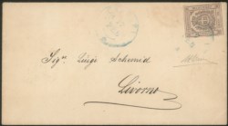 Antichi Stati Italiani - Modena - Lettera da Carrara (p. 8) per Livorno 17.2.1860