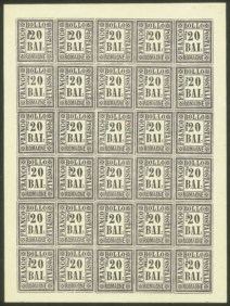 Antichi Stati Italiani - Romagne - Falsi d'Epoca - Emissione completa in fogli di 30 esemplari (1/9)