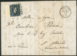 Antichi Stati Italiani - Sardegna - Lettera affrancata con 20 cent (2b)