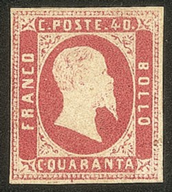 Antichi Stati Italiani - Sardegna - 1851 C.40 rosa (3)
