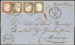 Antichi Stati Italiani - Sardegna - Lettera via di Mare coi postali Francesi da TORINO 1 NOV.60