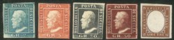 Antichi Stati Italiani - Sicilia - Lotticino con 2, 5, 20 e 50 gr. + 3 lire della IV em.