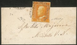 Antichi Stati Italiani - Sicilia - Fascetta per stapati affrancata con gr. 1/2 arancio, seconda tavola (2)