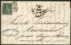 Antichi Stati Italiani - Toscana - Lettera per Montecchio con cr.4 verde su grigio