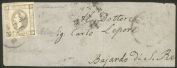 Regno - Vittorio Emanuele II - Fronte di lettera 23 dicembre 1863 con 15 cent. FALSO dell'Aquila (F8)