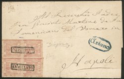 Antichi Stati Italiani - Napoli - Lettera da ARIANO, ovale azzurro