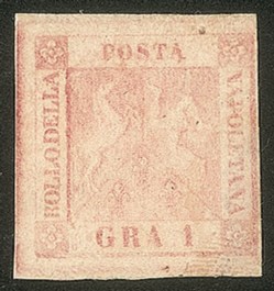 Antichi Stati Italiani - Napoli - 1858 gr. 1 rosa carminio  II tavola (4)