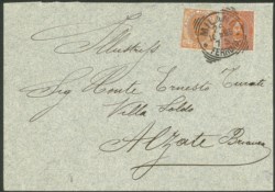 Regno - Umberto I - Valori gemelli due emissioni Effigie di Umberto I c.20 arancio (39 + 61)