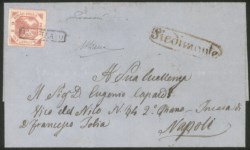 Antichi Stati Italiani - Napoli - Piedimonte (P.ti R2) ovale rosso