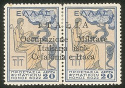 Occupazioni II guerra mondiale - 1941 Esemplari in coppia Beneficenza l.20+20 azzurro e giallo (33 cat.900)