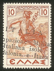 Occupazioni II guerra mondiale - 1943 - 10 dracme P. Aerea (6Ada)