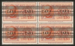 Occupazioni straniere di territori italiani - 1943 - 2,50 lire (4) - quartina (posizioni 42/48)