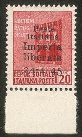Emissioni CLN - 1945 - Non Emesso - 20 cent (22d) senza trattino tra 4 e 45
