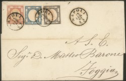 Antichi Stati Italiani - Napoli - Lettera con affrancatura tricolore
