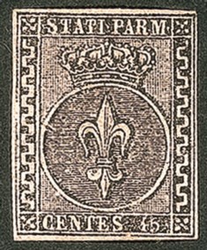 Antichi Stati Italiani - Parma - 1852 - c.15 rosa (3b) con una greca larga