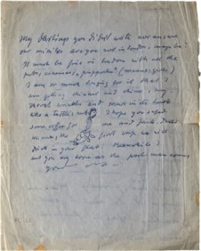 Kokoschka Oskar (1886 - 1980) - Lettera di due facciate, di cui una scritta e firmata dalla moglie Olda e una scritta e firmata dall'artista