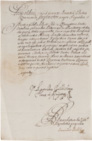 Leopoldo d'Asburgo, imperatore - Missiva scritta da altra mano e firmata di pugno dall'imperatore