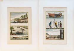 B. Milsan - Six copper hand-coloured engravings depicting fishes and fishing