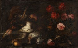 Tuscan school of the 17th century - Still life with fruit and game