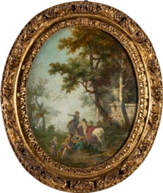 Nicola Arduino (Grugliasco, 1887 - Turin, 1972) - Gallant scene in the park