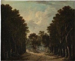 European school of the 19th century - Wooded landscape