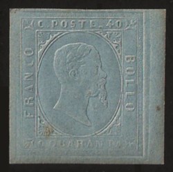 Antichi Stati Italiani - Sardegna - Saggio Matraire c.40 azzurro