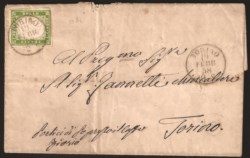 Antichi Stati Italiani - Sardegna - Lettera per città da TORINO 19 FEBB.58