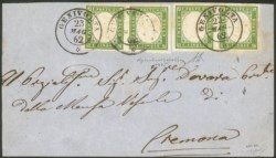 Antichi Stati Italiani - Sardegna - Fronte di lettera da Genivolta 23.5.62 (DC - P.ti 12)