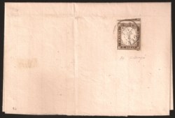 Antichi Stati Italiani - Sardegna - Lettera sottofascia affrancata con c.10 terra d'ombra (14)