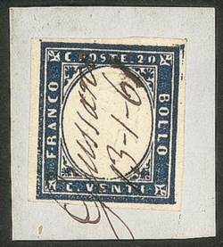 Antichi Stati Italiani - Sardegna - Frammento recante un 20 cent (15C)